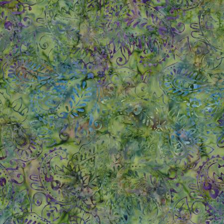 Mystic Vineyard Green/Purple Paisley Batik