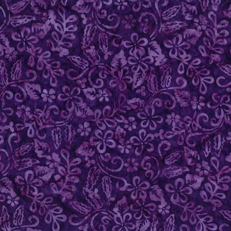 Mystic Vineyard Purple Plumeria  Batik