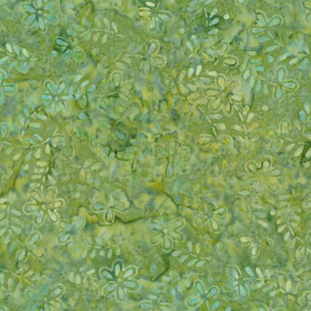 Copper Mountain Lime Green Daisies Batik