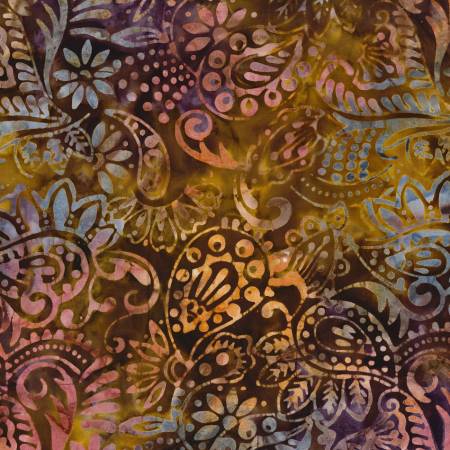 Copper Mountain Multi Dots & Leaves Batik