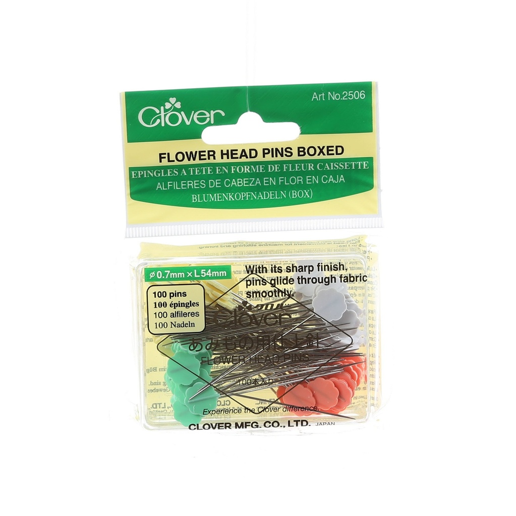 Boxed Flower Head Pins 100 ct