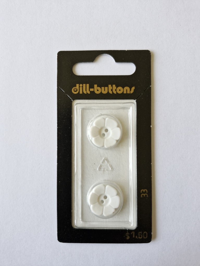 9/16" polyamide fashion button white