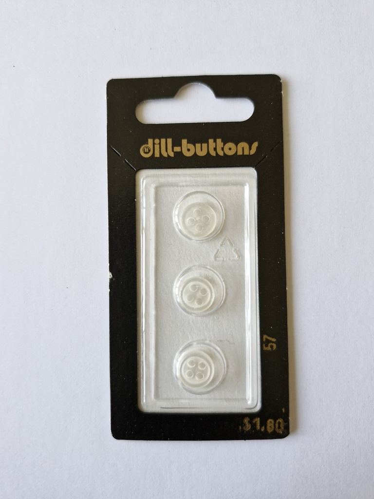 3/8" Polyester button white