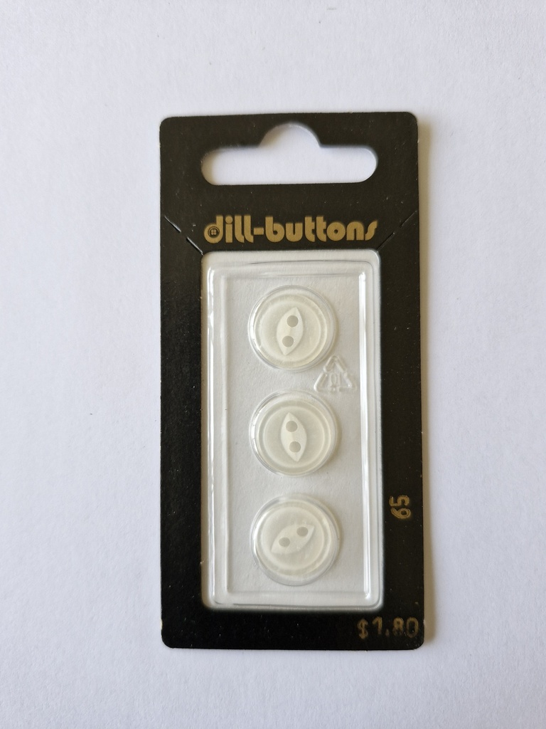 1/2" Polyester button white