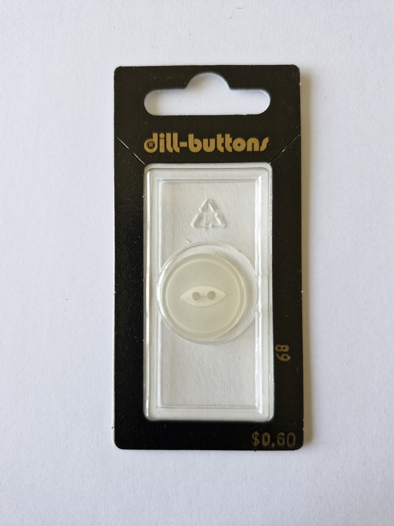 3/4" Polyester button white