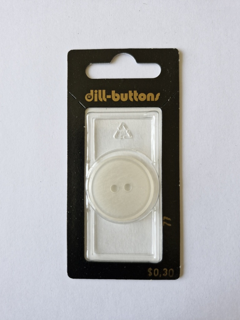 1" Polyester button white
