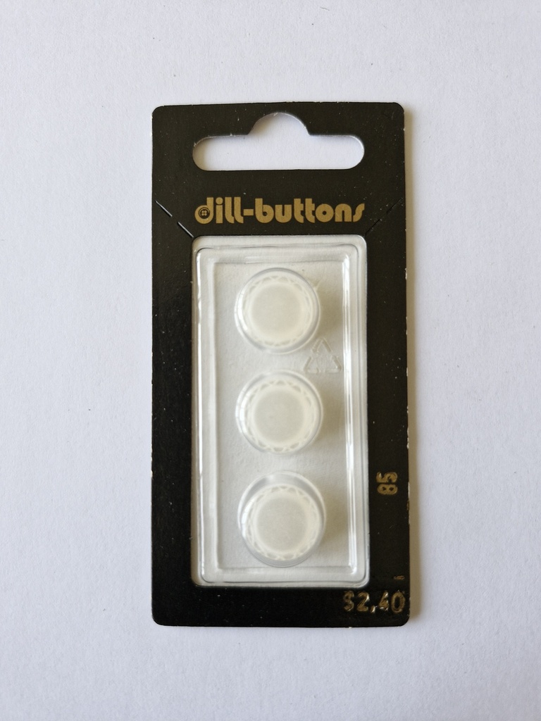 1/2" Polyester button white