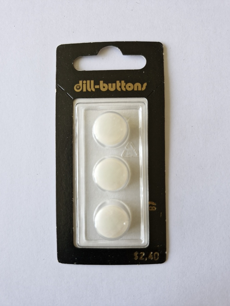 1/2" Polyester button white