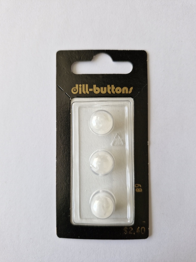 3/8" polyester button white