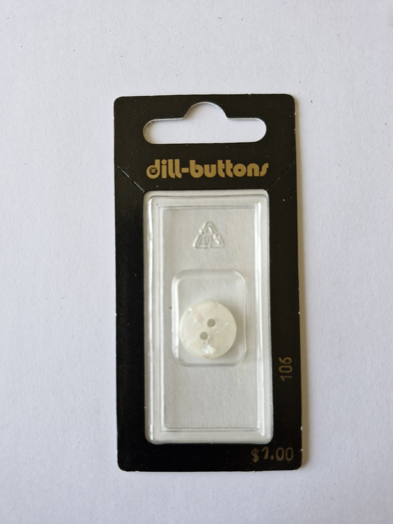 9/16" Polyester button white