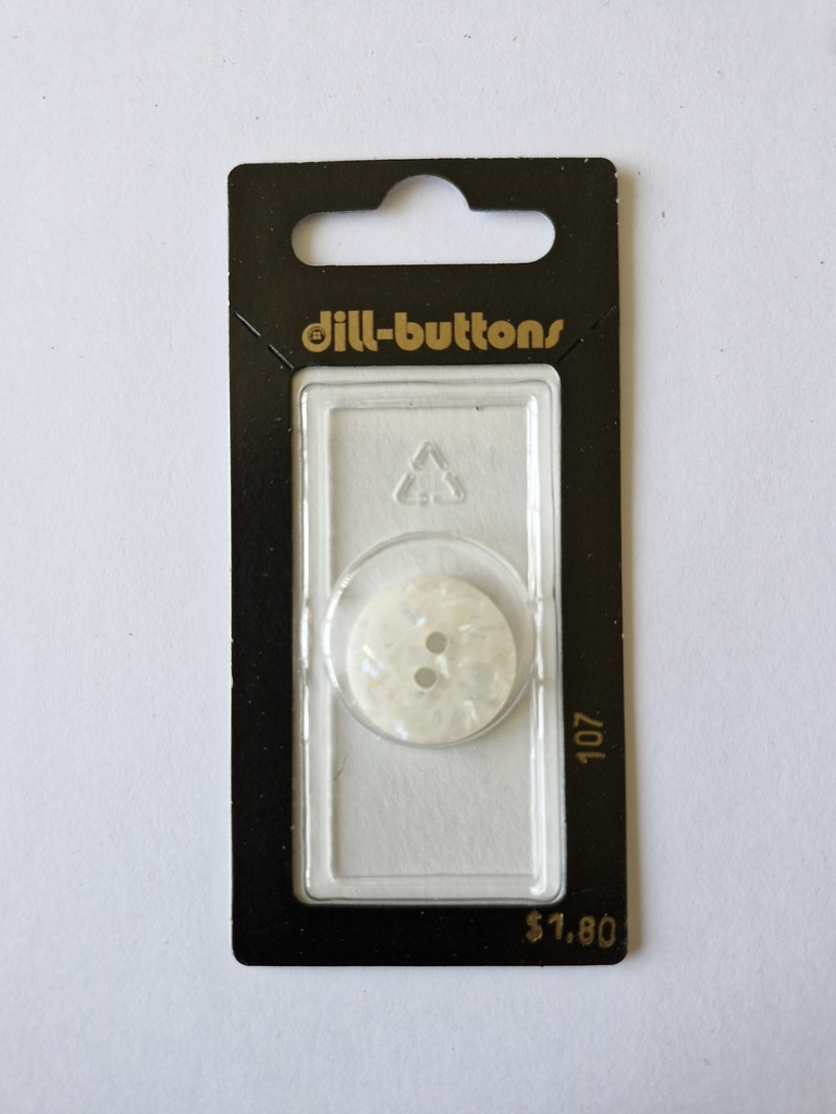 3/4" Polyester button white