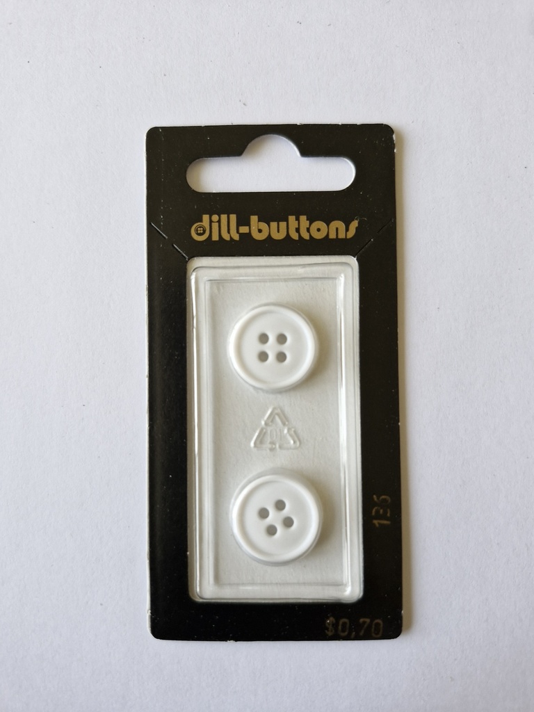 5/8" Polyamid button white