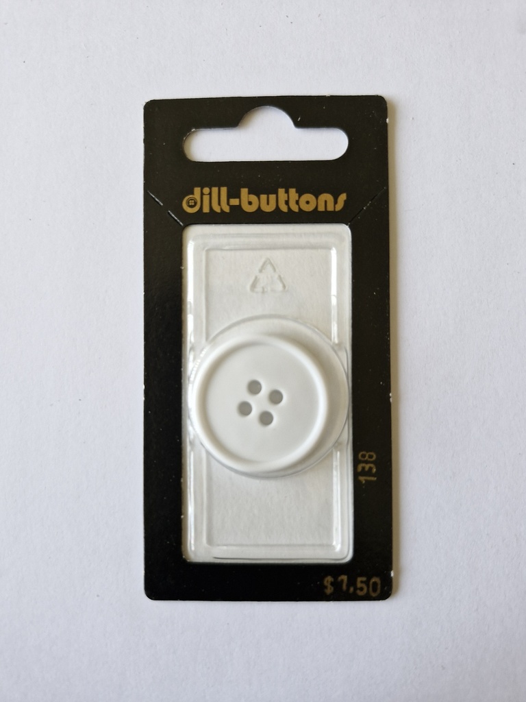 1" Polyamid button white