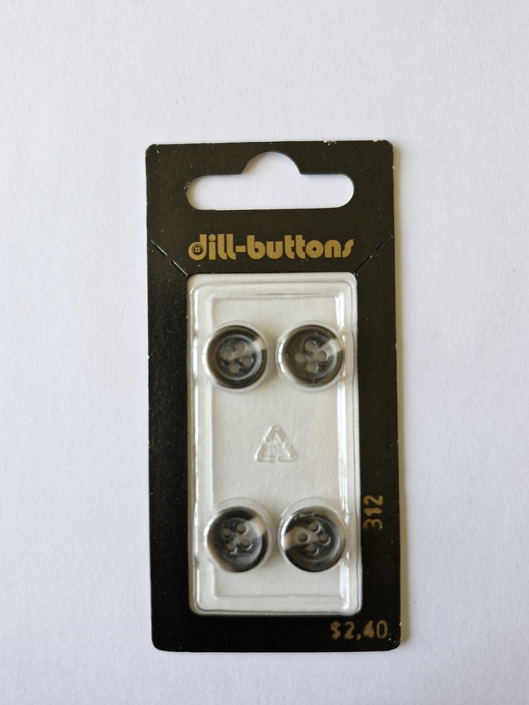 7/16" Polyester button black