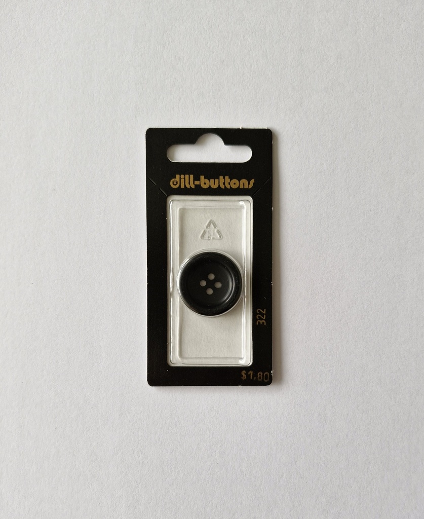 7/8" Polyester button black