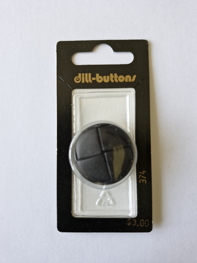 1-1/8" polyamide leather imitation button black