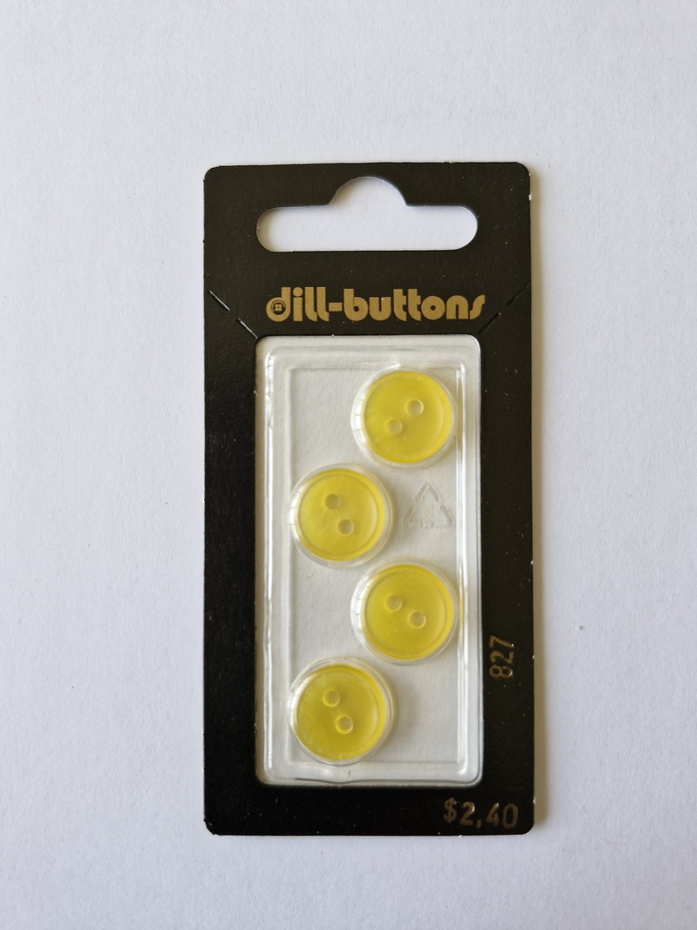 1/2" Polyester button yellow