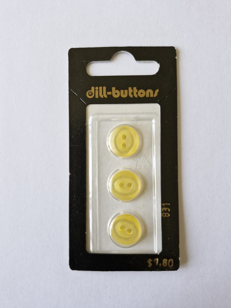 1/2" Polyester button yellow