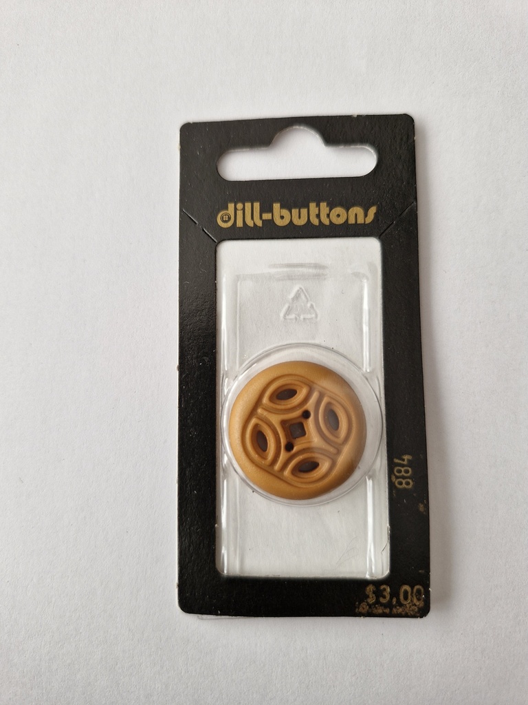1" polyamide button beige