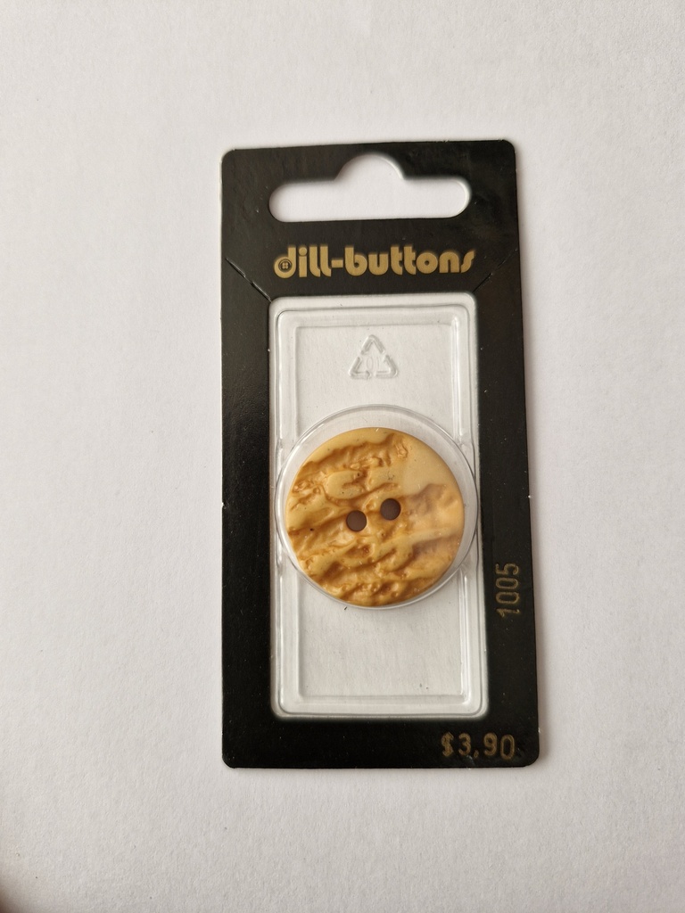 1" polyester button yellow