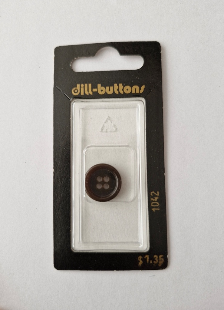 9/16"  polyester button brown