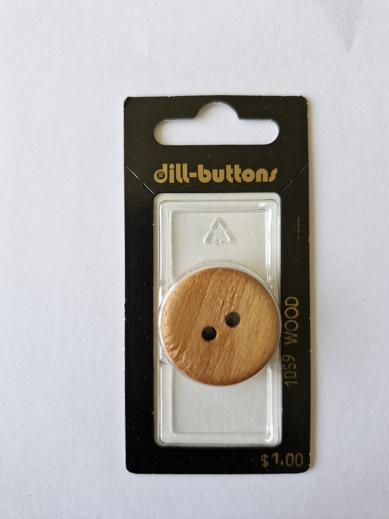 1-1/8" Wood-button brown