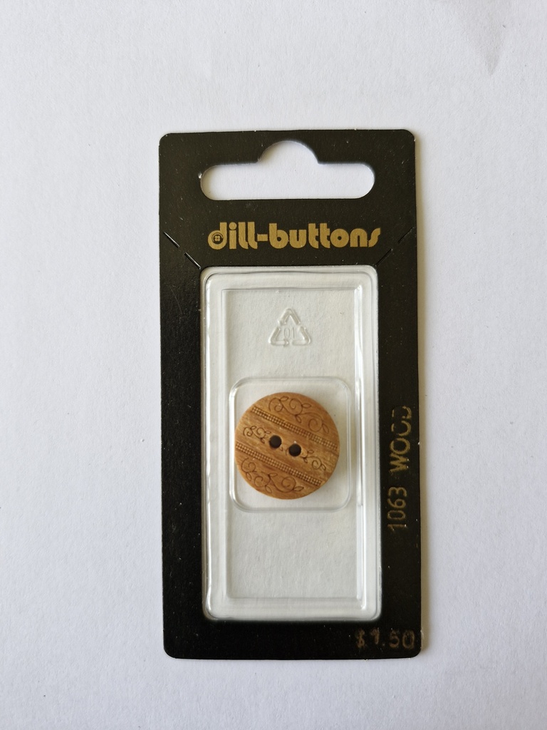 1-1/16" Wood-button brown