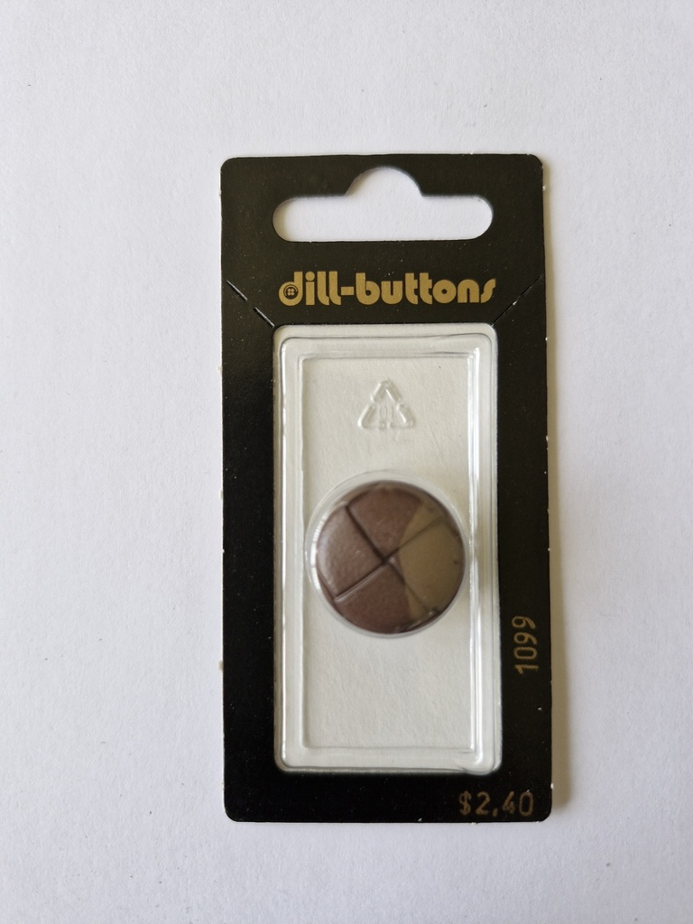 3/4" polyamide imitation leather button brown