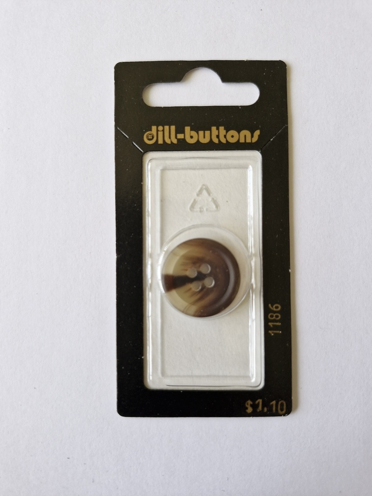 3/4" Polyester button brown
