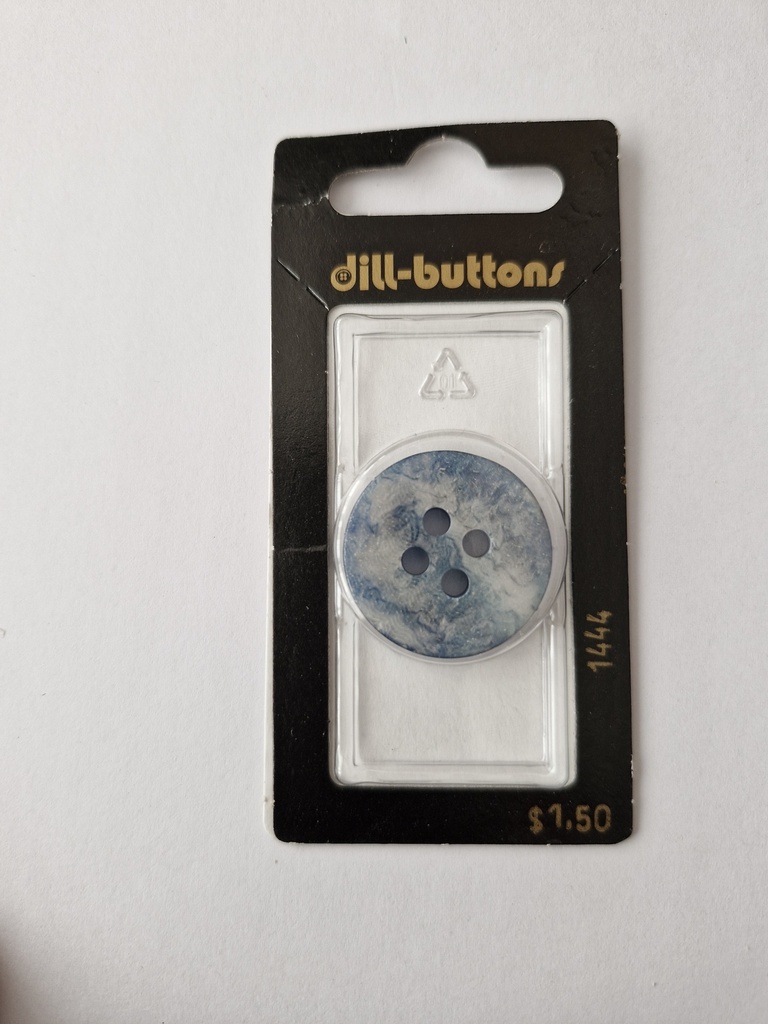 1" polyester button blue