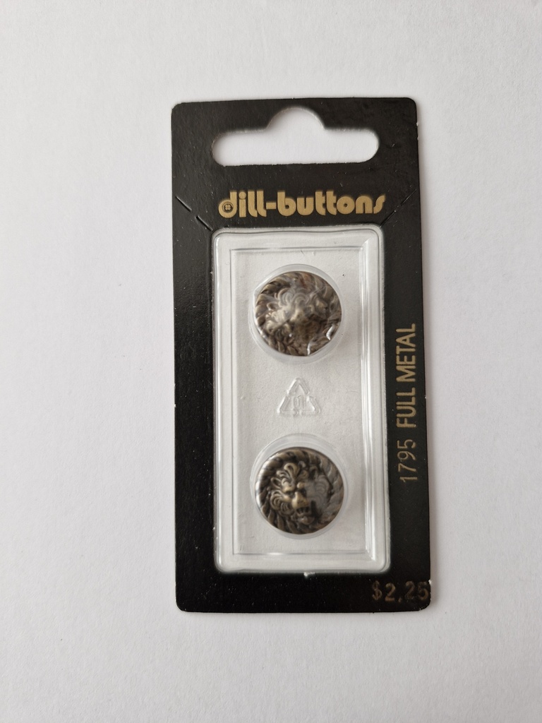 9/16" full metal button antique brass