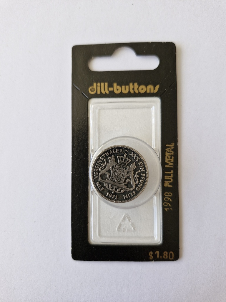 7/8" Full metal button antique silver
