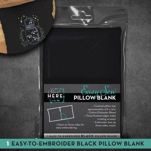 [OESD80454] OESD Pillow Case Black 14"X14" 1/pc
