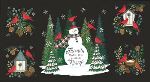 Winter Friends 56139 18 Charcoal panel