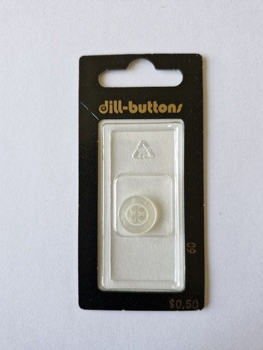 [000060] 9/16" Polyester button white