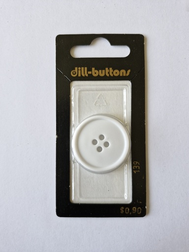 [000139] 1-1/8" Polyamid button white