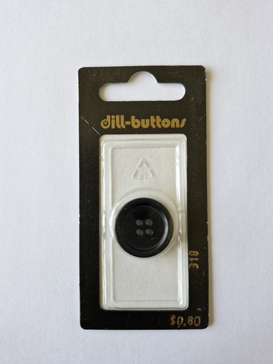 [000318] 3/4" Polyester button black