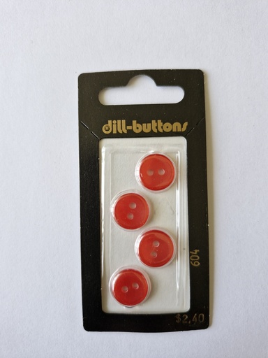 [000604] 1/2" Polyester button red
