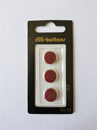 [000743] 1/2" Polyester button bordeaux