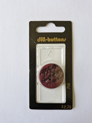 [000746] 1" Polyester button bordeaux