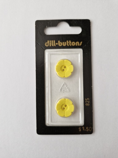 [000825] 9/16" polyamide fashion button yellow