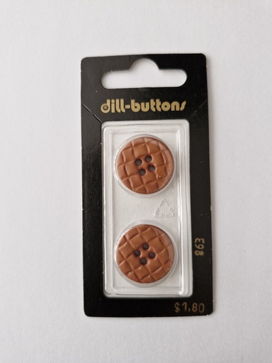 [000863] 13/16" polyamide fashion button brown