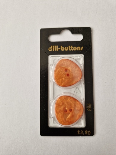 [000886] 1" polyester button orange