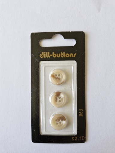 [000963] 1/2" Polyester button beige