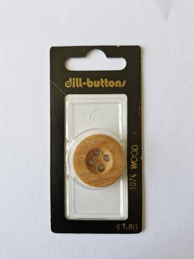 [001074] 1" Wood-button brown