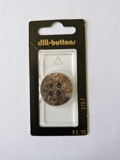 [001157] 1" Polyester button brown