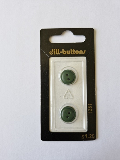[001261] 1/2" Polyester button olive / dark green