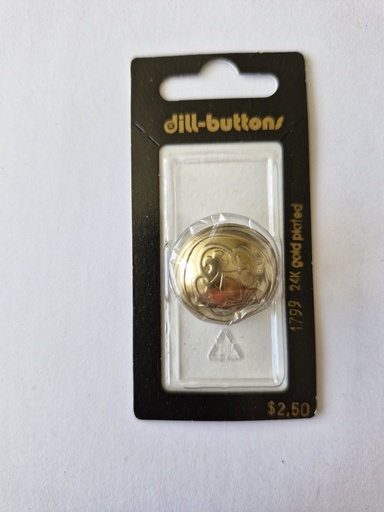 [001799] 1" Full metal button dull gold
