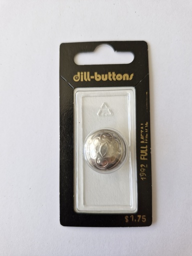 [001992] 3/4" Full metal button dull silver