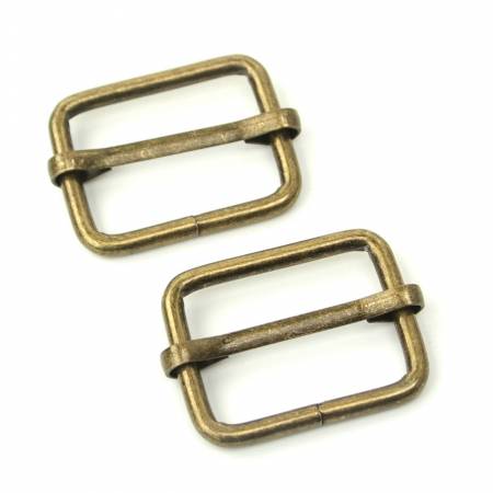 [STS125AT] Two Slider Buckles 1" Antique